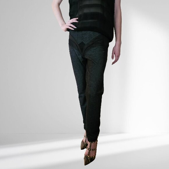 MICHI Charcoal Mesh Leggings with Structured Top🍁 Made in Canada - Picture 1 of 9